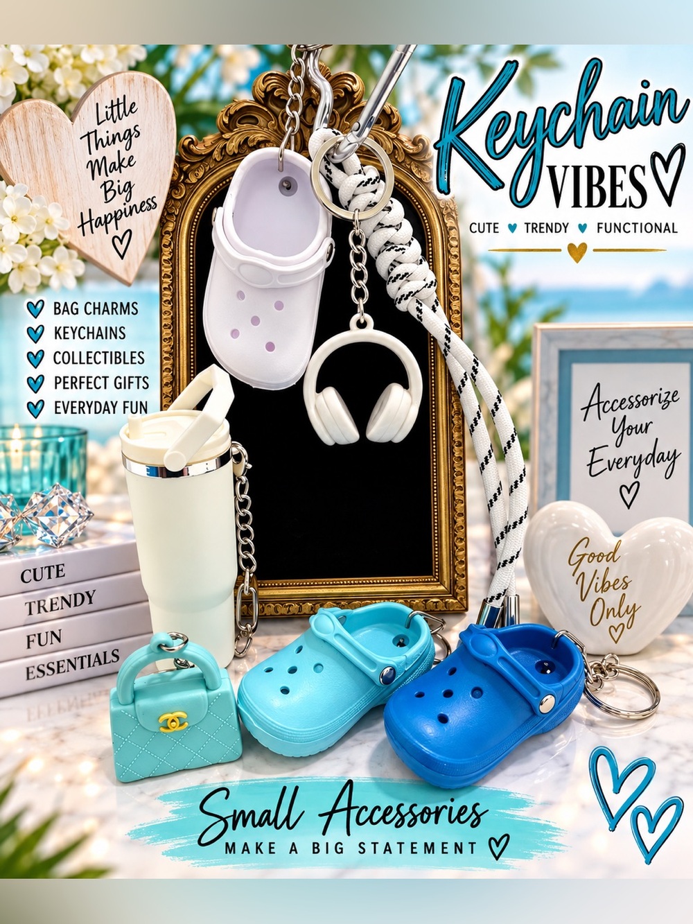 Let’s take a walk Bagcharm keychain set